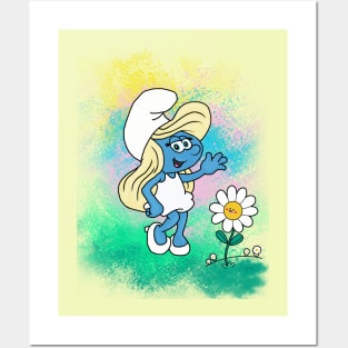 Smurfette Waving - Smurfs Posters and Art